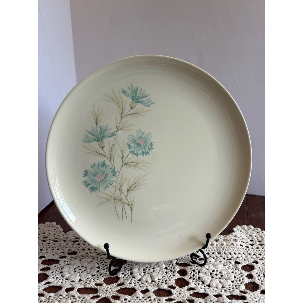 Taylor Smith Taylor Ever Yours Boutonniere Dinner Plate Vintage Blue Floral 10in